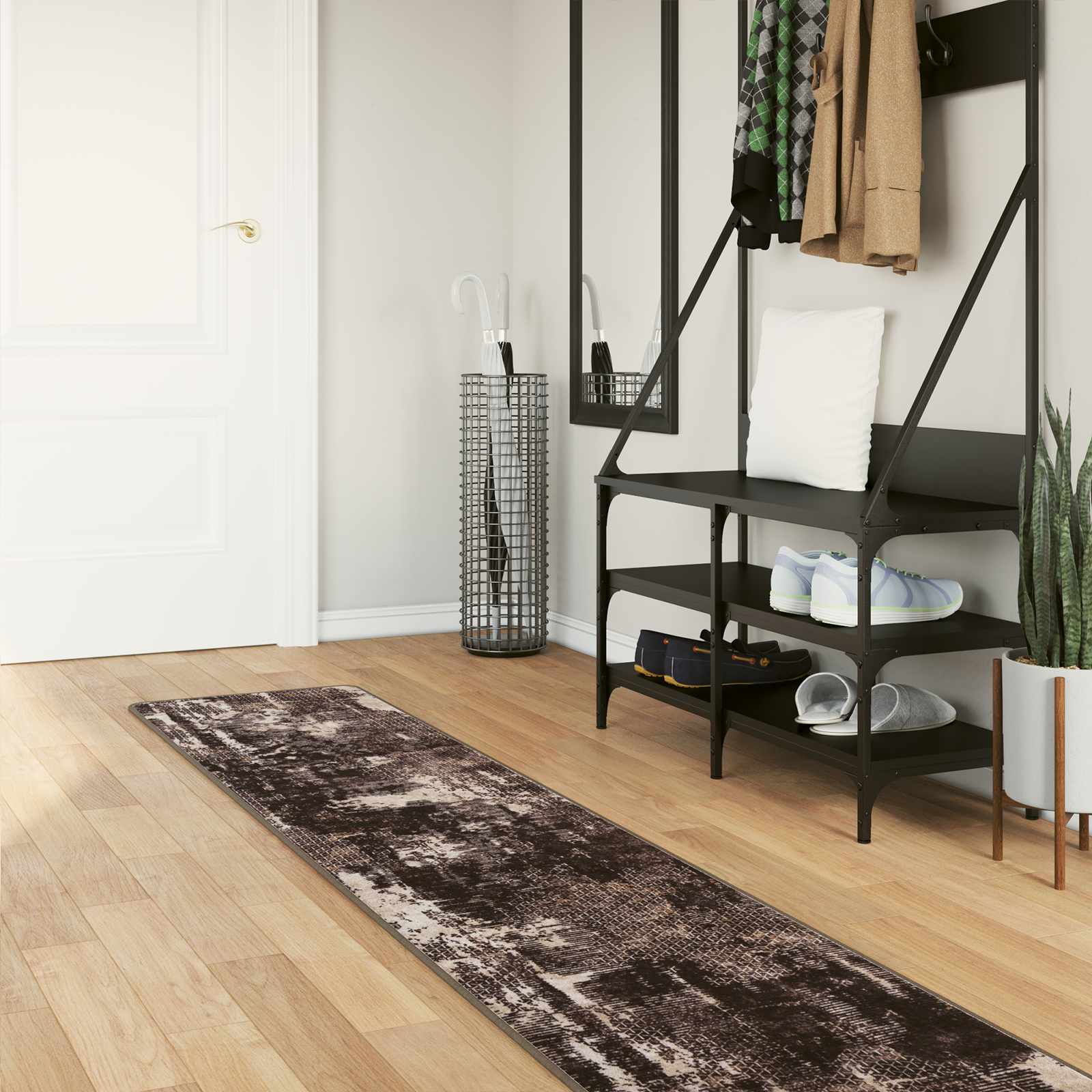 Teppichläufer MARSA Schwarz 50 x 300 cm Polyester und PVC