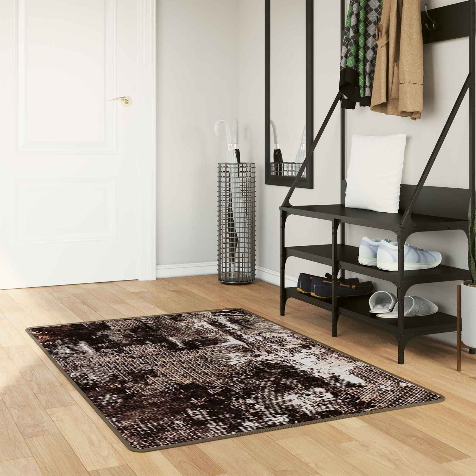 Teppichläufer MARSA Schwarz 80 x 100 cm Polyester und PVC