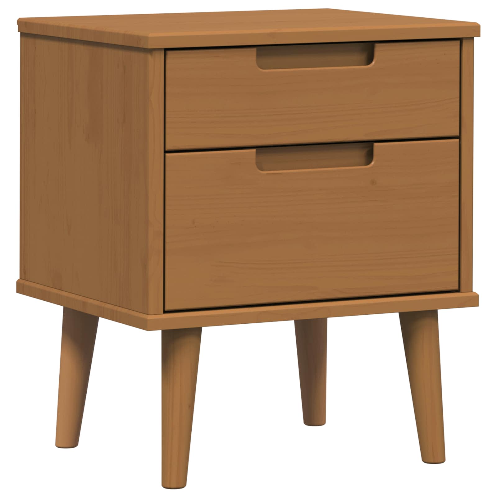 Nachttisch MOLDE Karamell 40 x 35 x 48 cm Massives Kiefernholz