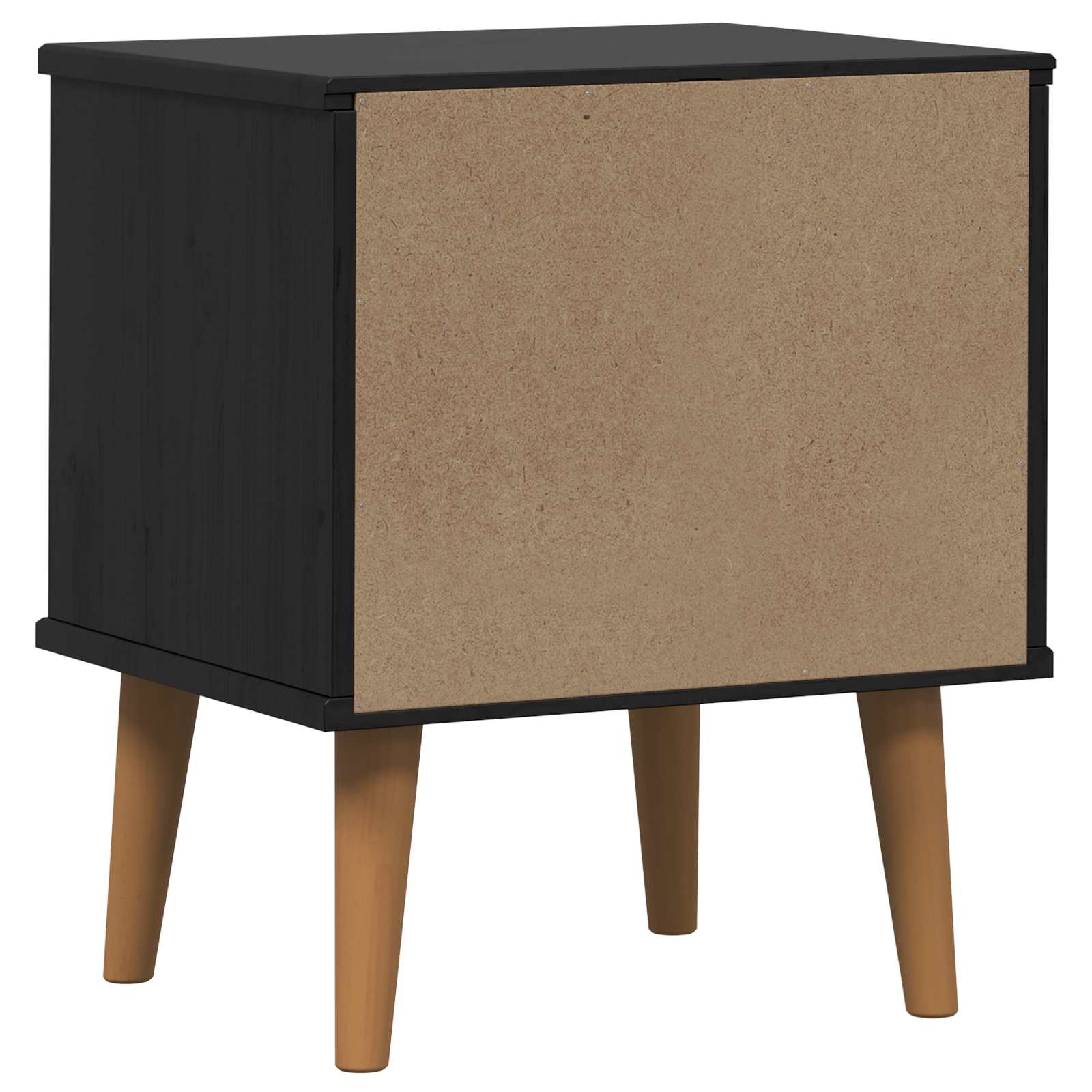 Nachttisch MOLDE Schwarz 40 x 35 x 48 cm Massives Kiefernholz