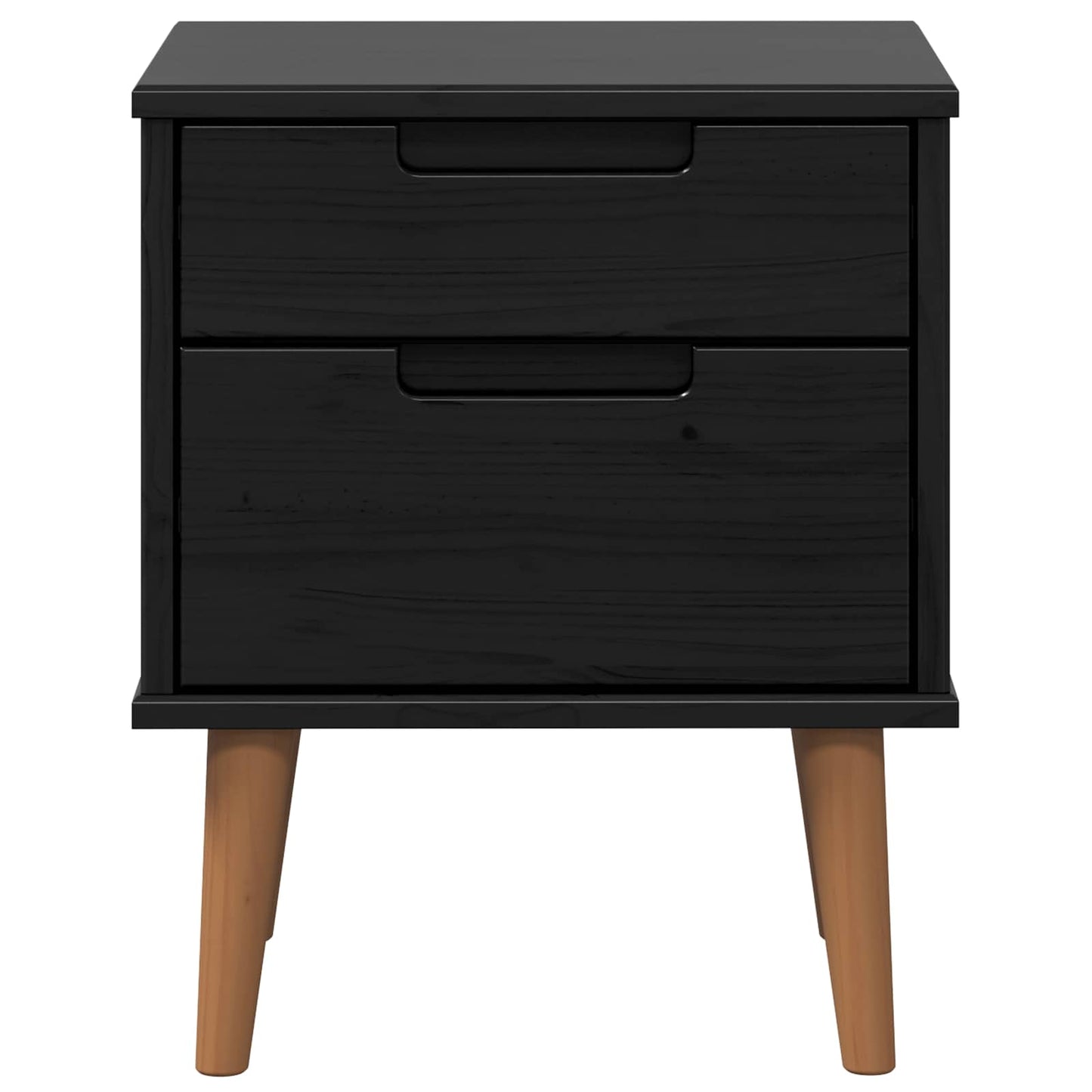 Nachttisch MOLDE Schwarz 40 x 35 x 48 cm Massives Kiefernholz