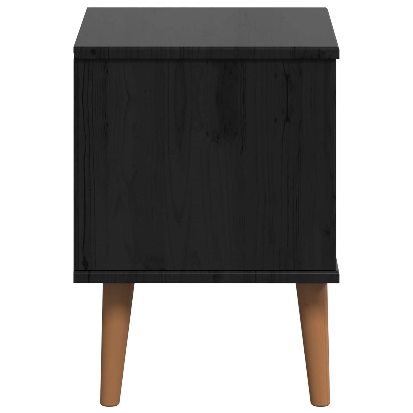 Nachttisch MOLDE Schwarz 40 x 35 x 48 cm Massives Kiefernholz