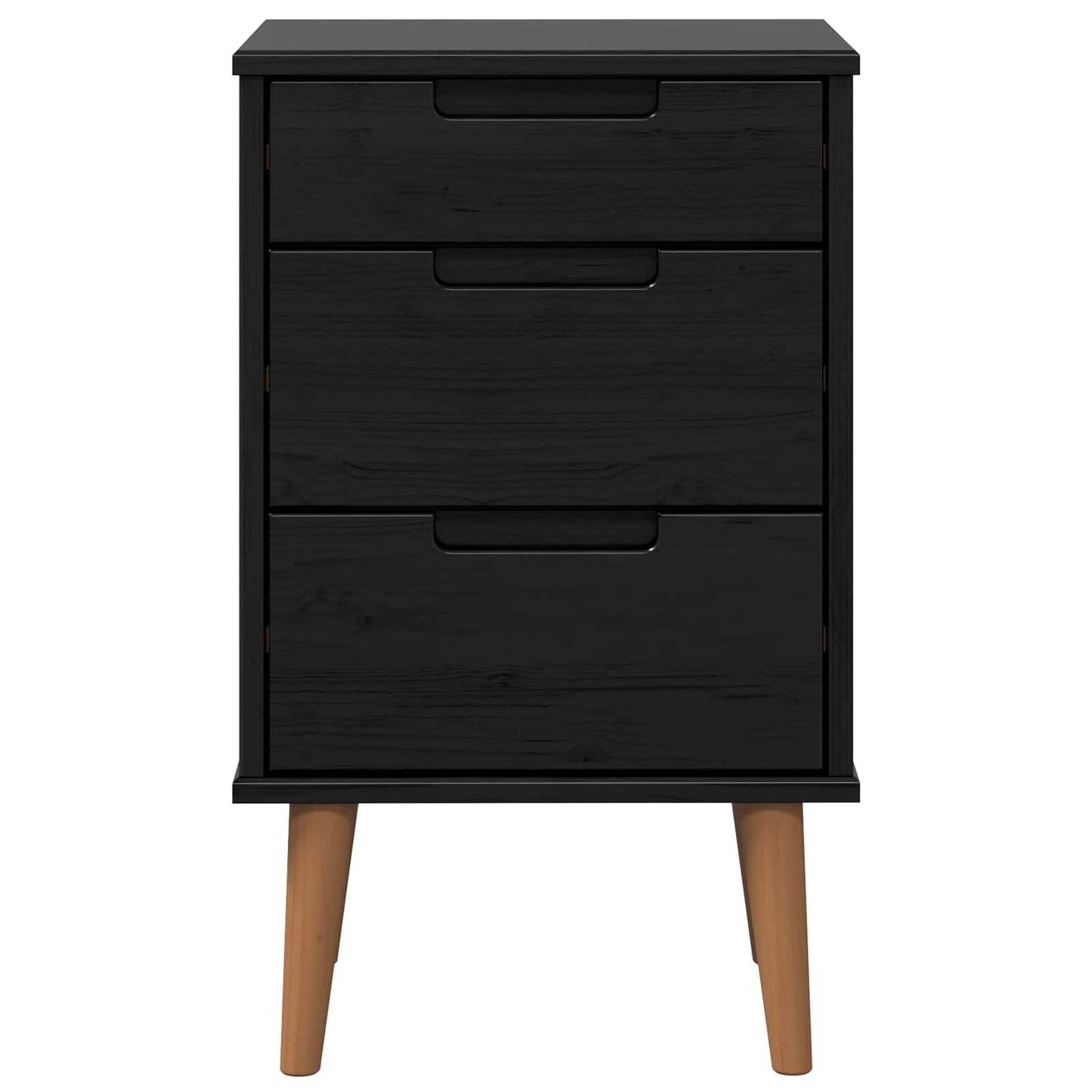 Nachttisch MOLDE Schwarz 40 x 35 x 65 cm Massives Kiefernholz