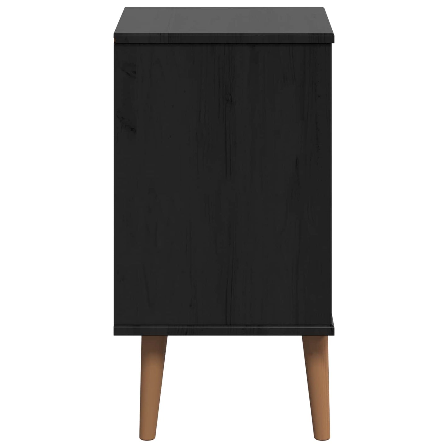 Nachttisch MOLDE Schwarz 40 x 35 x 65 cm Massives Kiefernholz