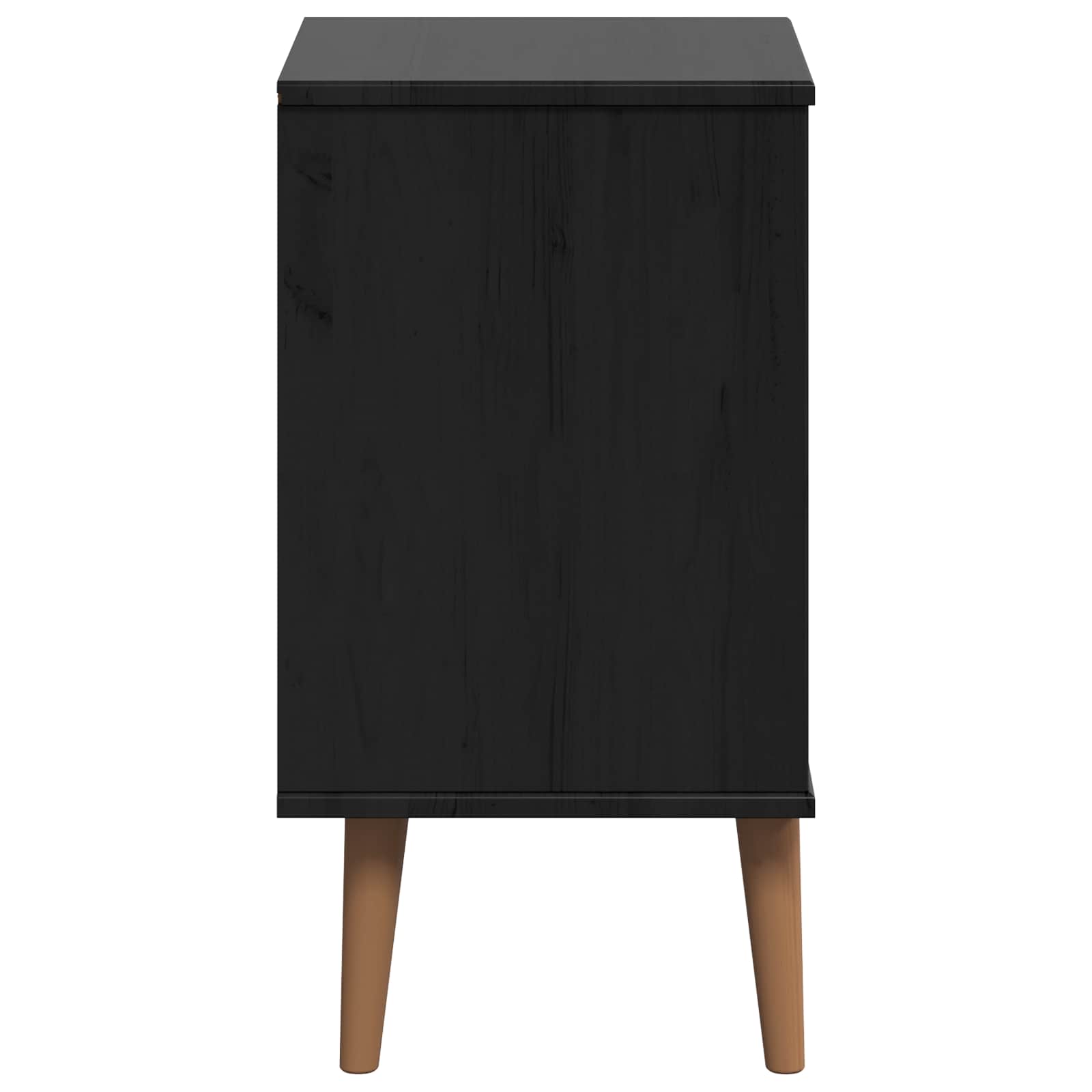 Nachttisch MOLDE Schwarz 40 x 35 x 65 cm Massives Kiefernholz