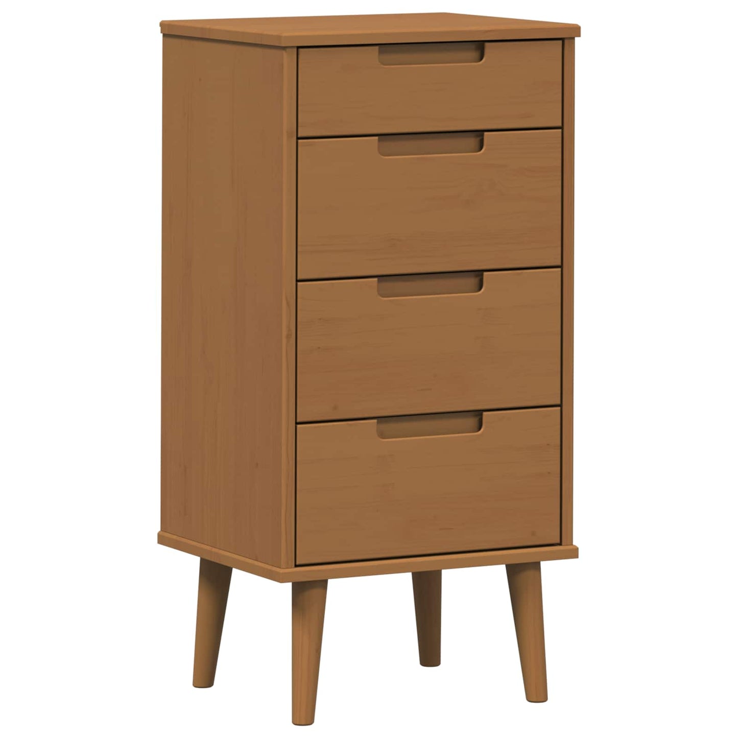 Kommode MOLDE Karamell 40 x 35 x 82 cm Massives Kiefernholz