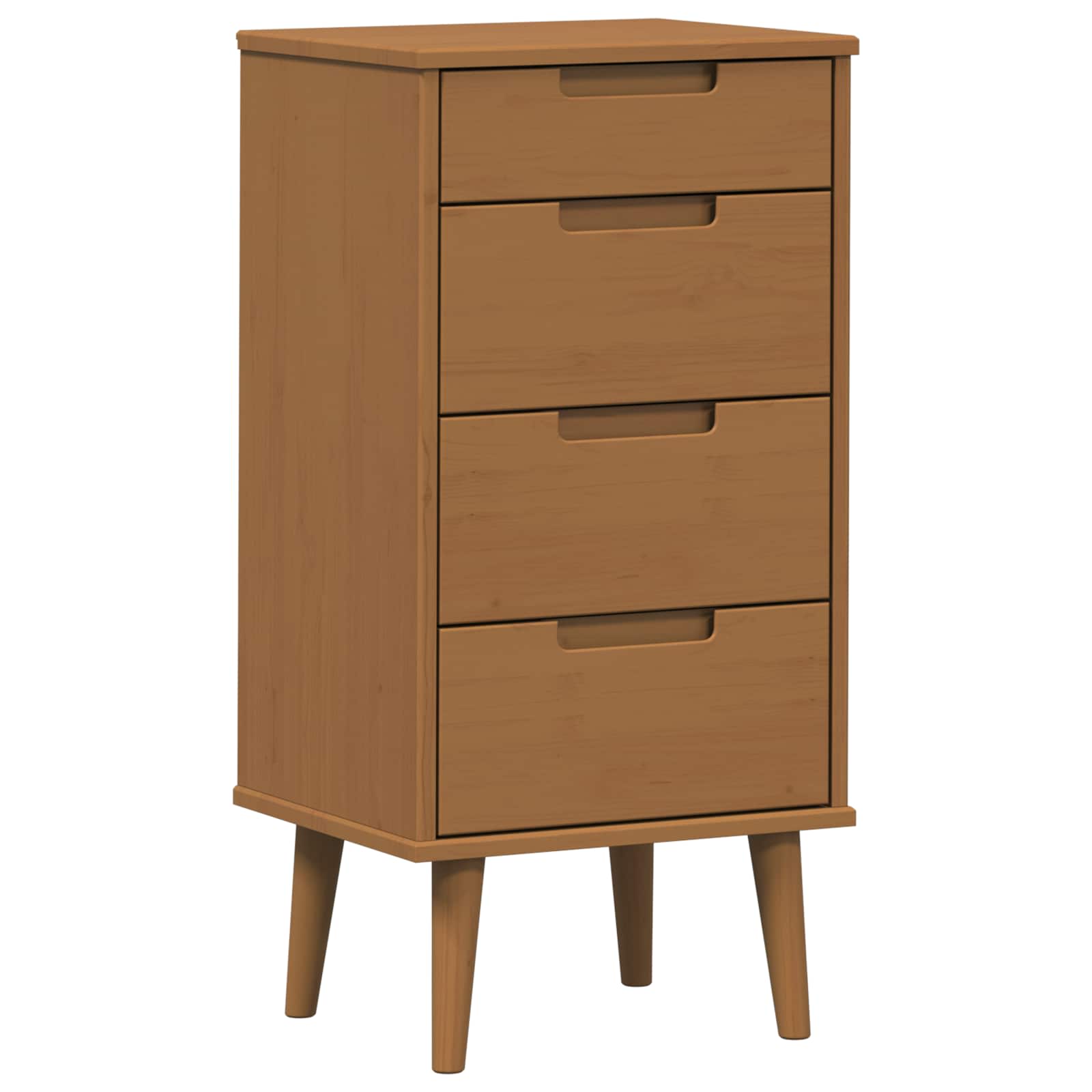 Kommode MOLDE Karamell 40 x 35 x 82 cm Massives Kiefernholz