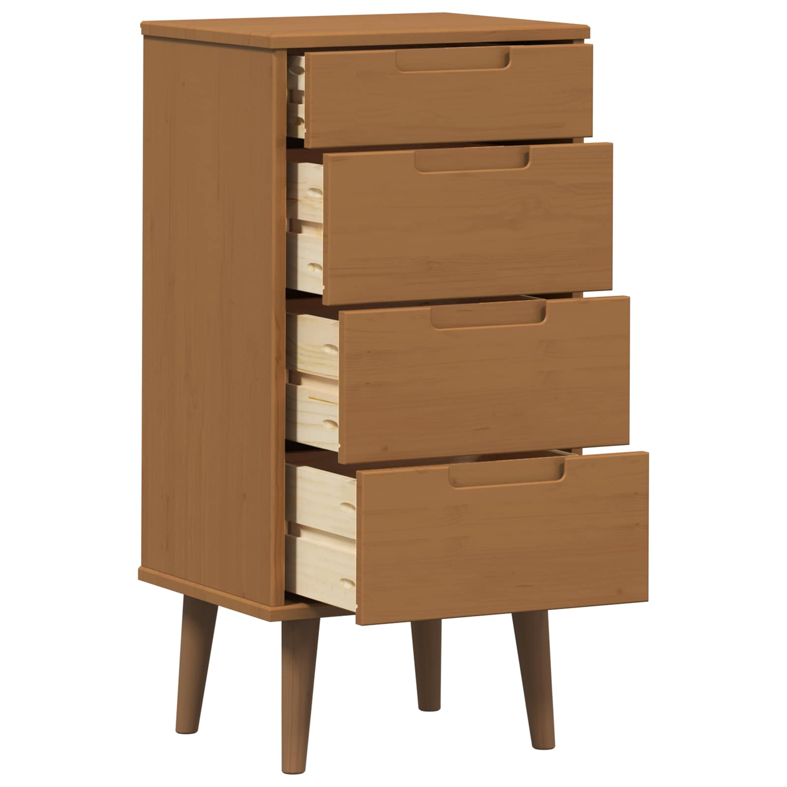 Kommode MOLDE Karamell 40 x 35 x 82 cm Massives Kiefernholz