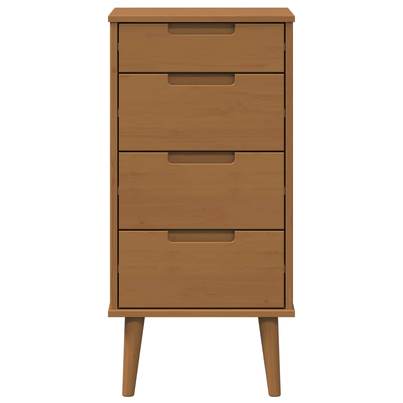 Kommode MOLDE Karamell 40 x 35 x 82 cm Massives Kiefernholz