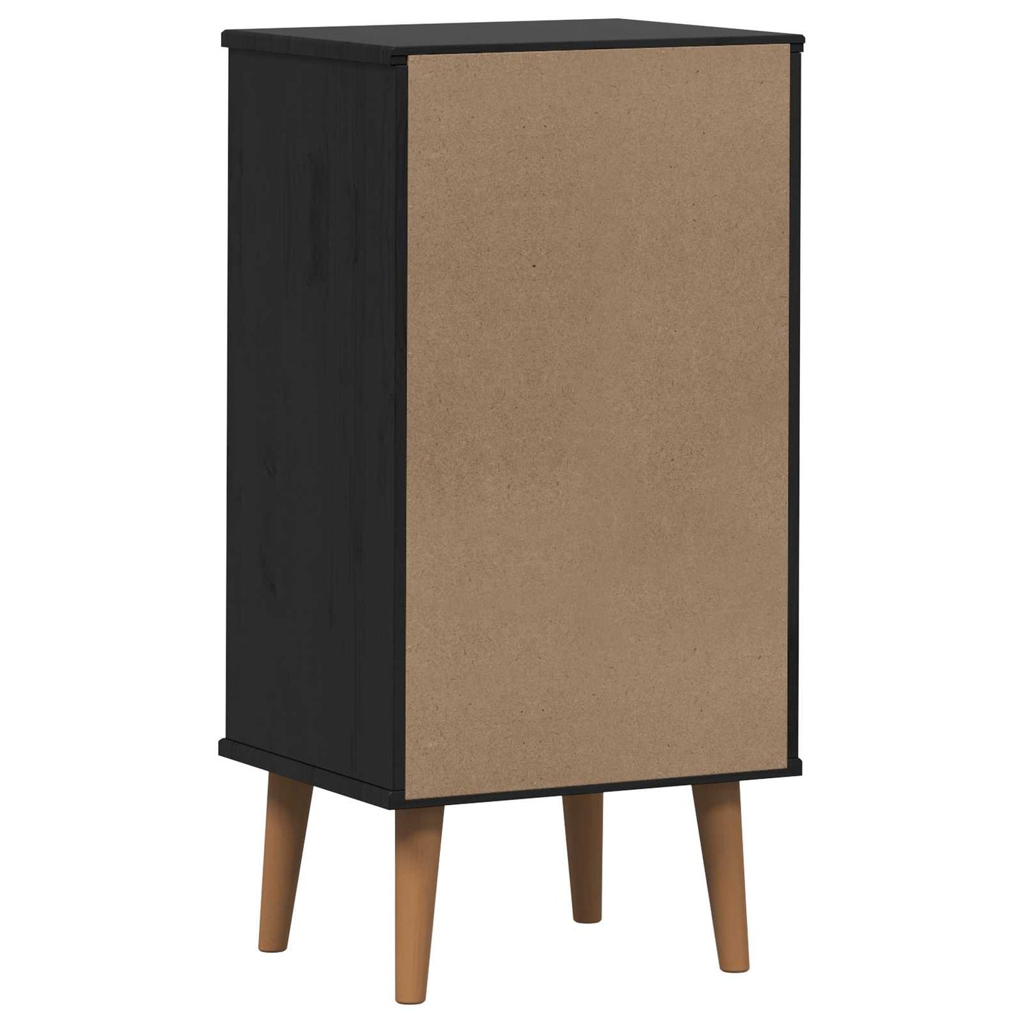 Kommode MOLDE Schwarz 40 x 35 x 82 cm Massives Kiefernholz