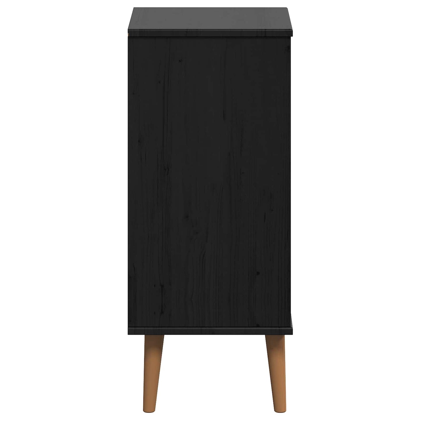 Kommode MOLDE Schwarz 40 x 35 x 82 cm Massives Kiefernholz