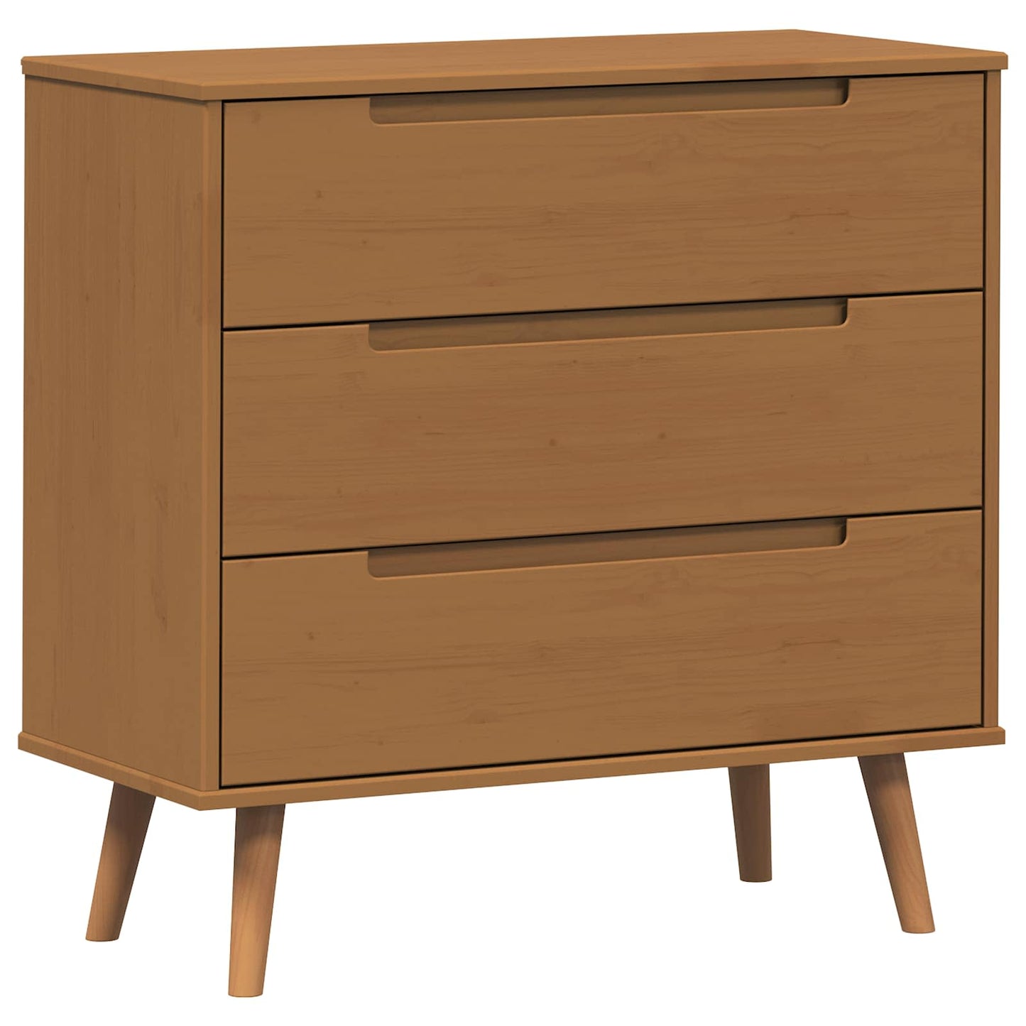 Kommode MOLDE Karamell 80 x 40 x 80 cm Massives Kiefernholz