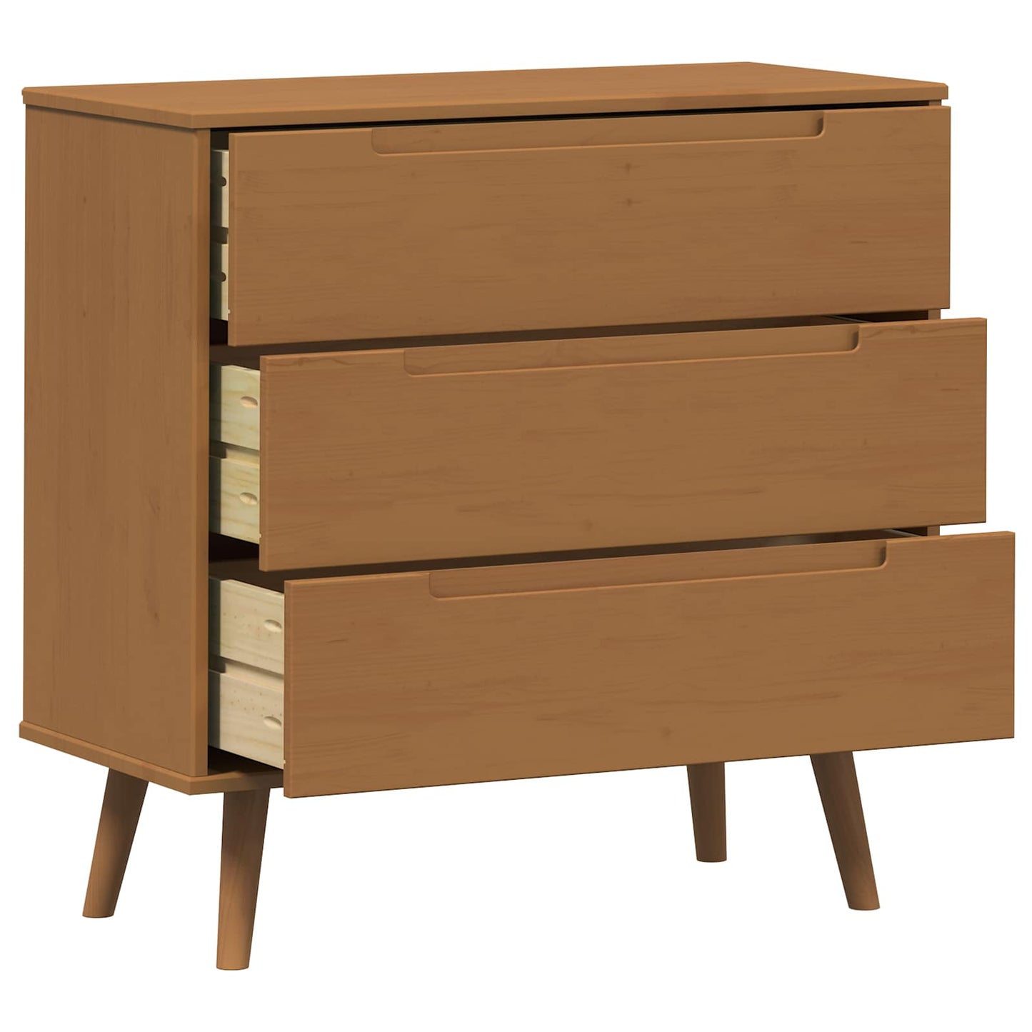 Kommode MOLDE Karamell 80 x 40 x 80 cm Massives Kiefernholz