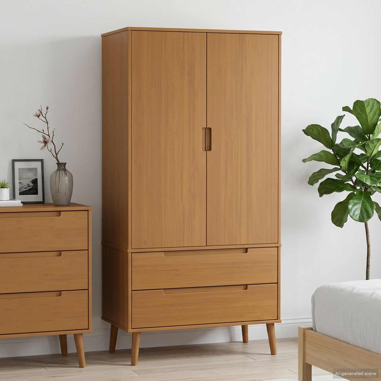 Kleiderschrank MOLDE Karamell 90 x 55 x 175 cm