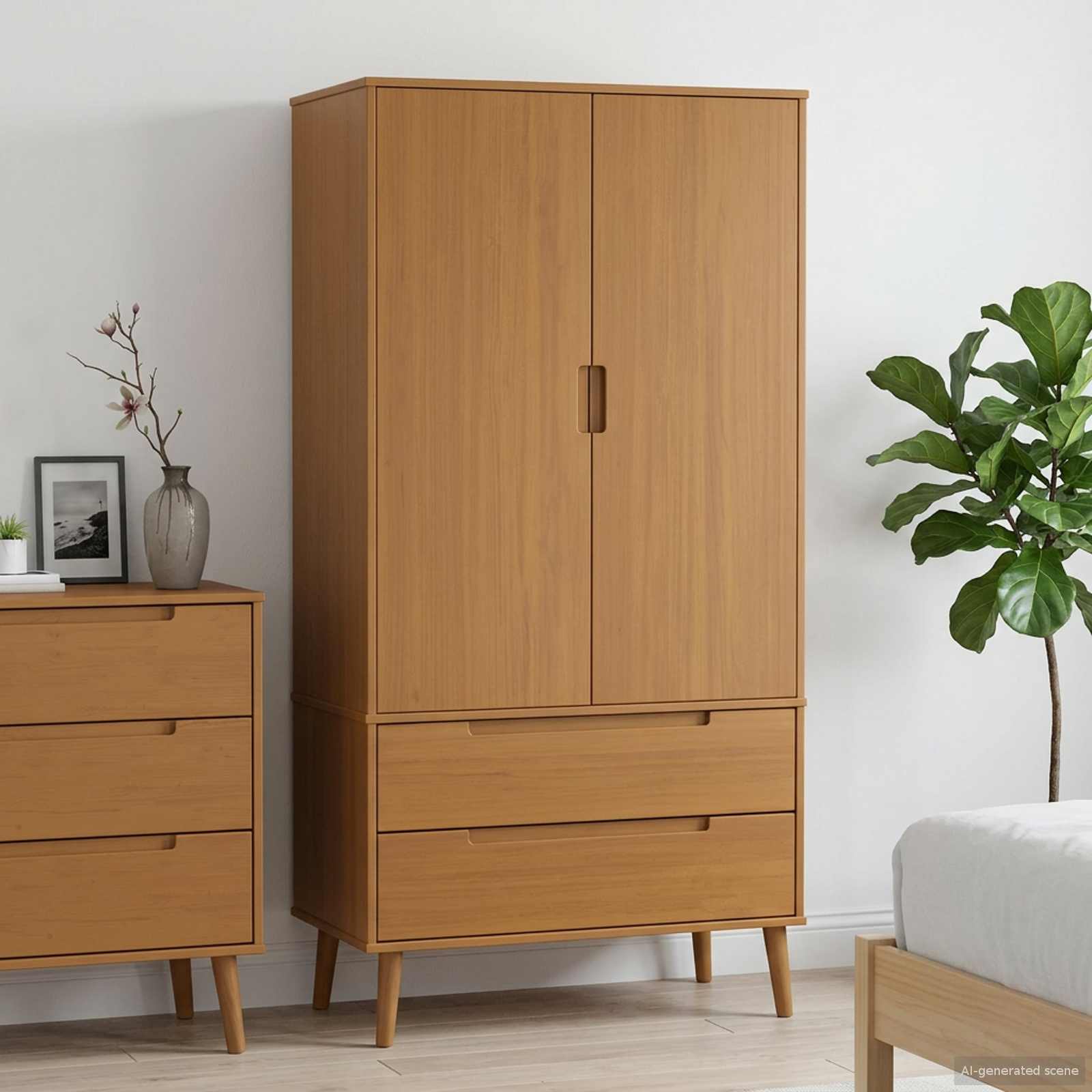 Kleiderschrank MOLDE Karamell 90 x 55 x 175 cm