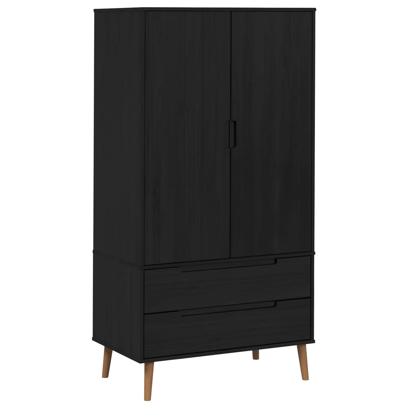 Kleiderschrank MOLDE Schwarz 90 x 55 x 175 cm