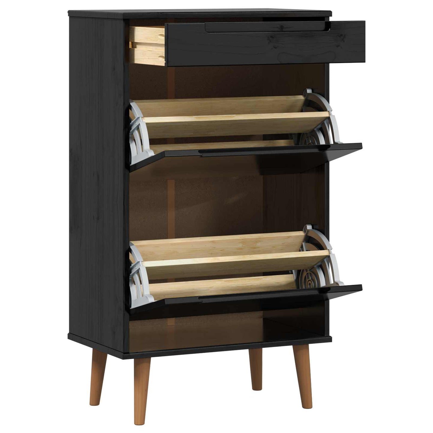 Schuhschrank MOLDE 59,5 x 35 x 103 cm Massives Kiefernholz