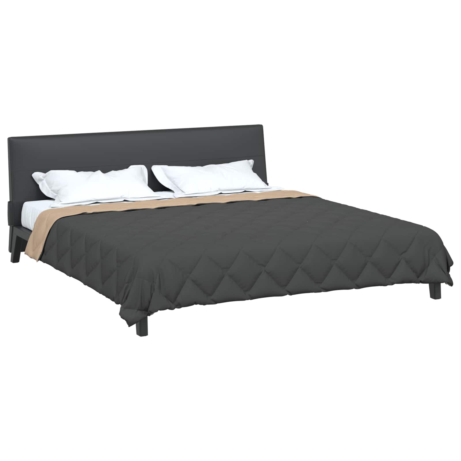 Sommerdecke 200 x 200 cm Sommer 200 gsm Anthrazit und Taupe