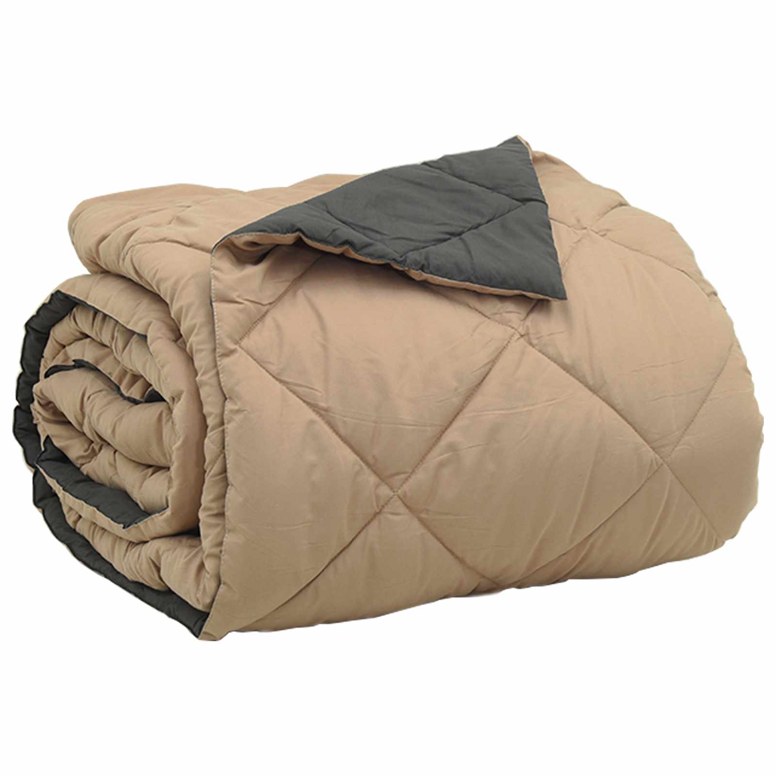 Sommerdecke 220 x 240 cm Sommer 200 gsm Anthrazit und Taupe