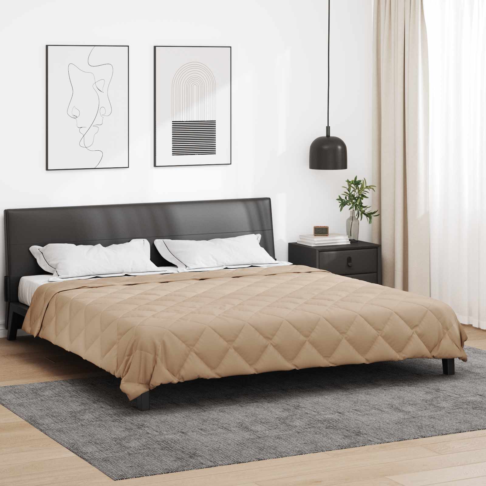 Sommerdecke 220 x 240 cm Sommer 200 gsm Taupe