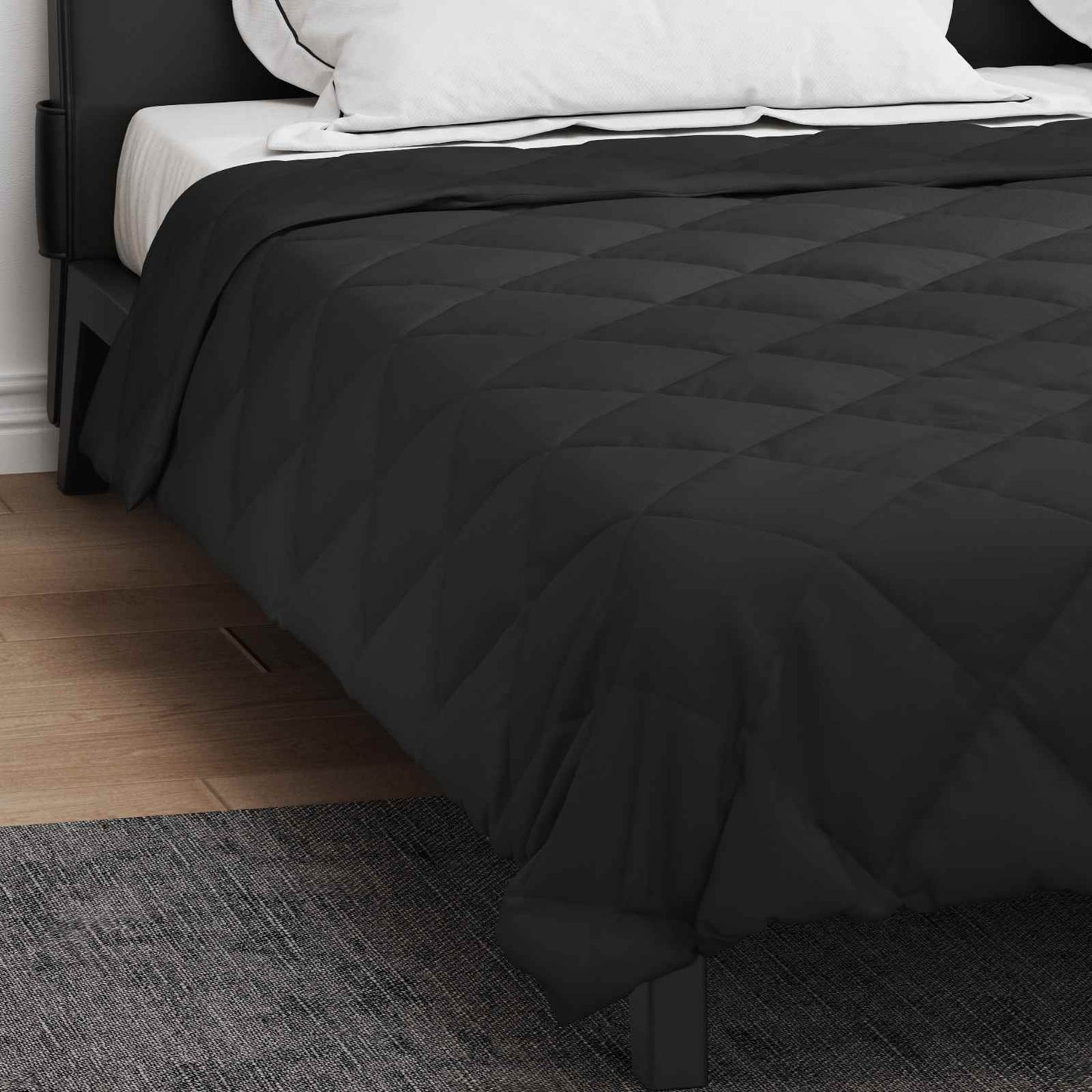 Sommerdecke 200 x 200 cm Sommer 200 gsm Schwarz
