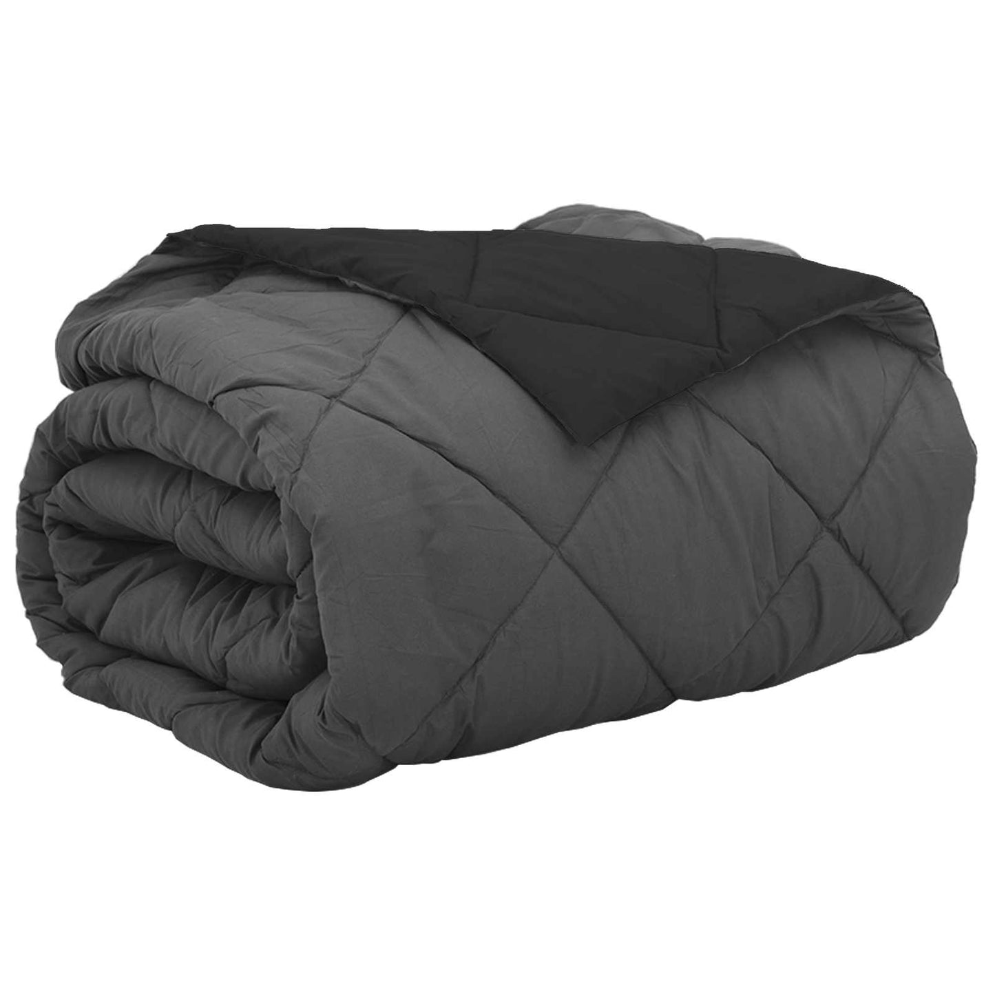 Sommerdecke 200 x 200 cm Sommer 200 gsm Schwarz und Anthrazit