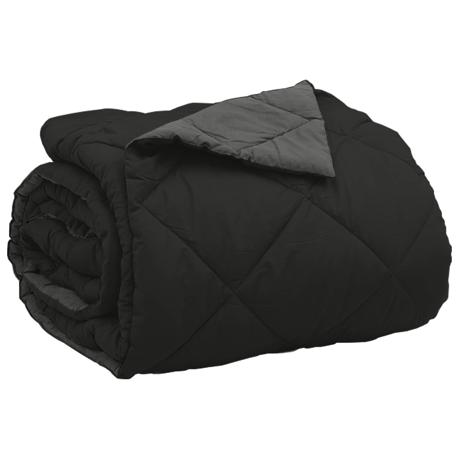 Sommerdecke 200 x 200 cm Sommer 200 gsm Schwarz und Anthrazit