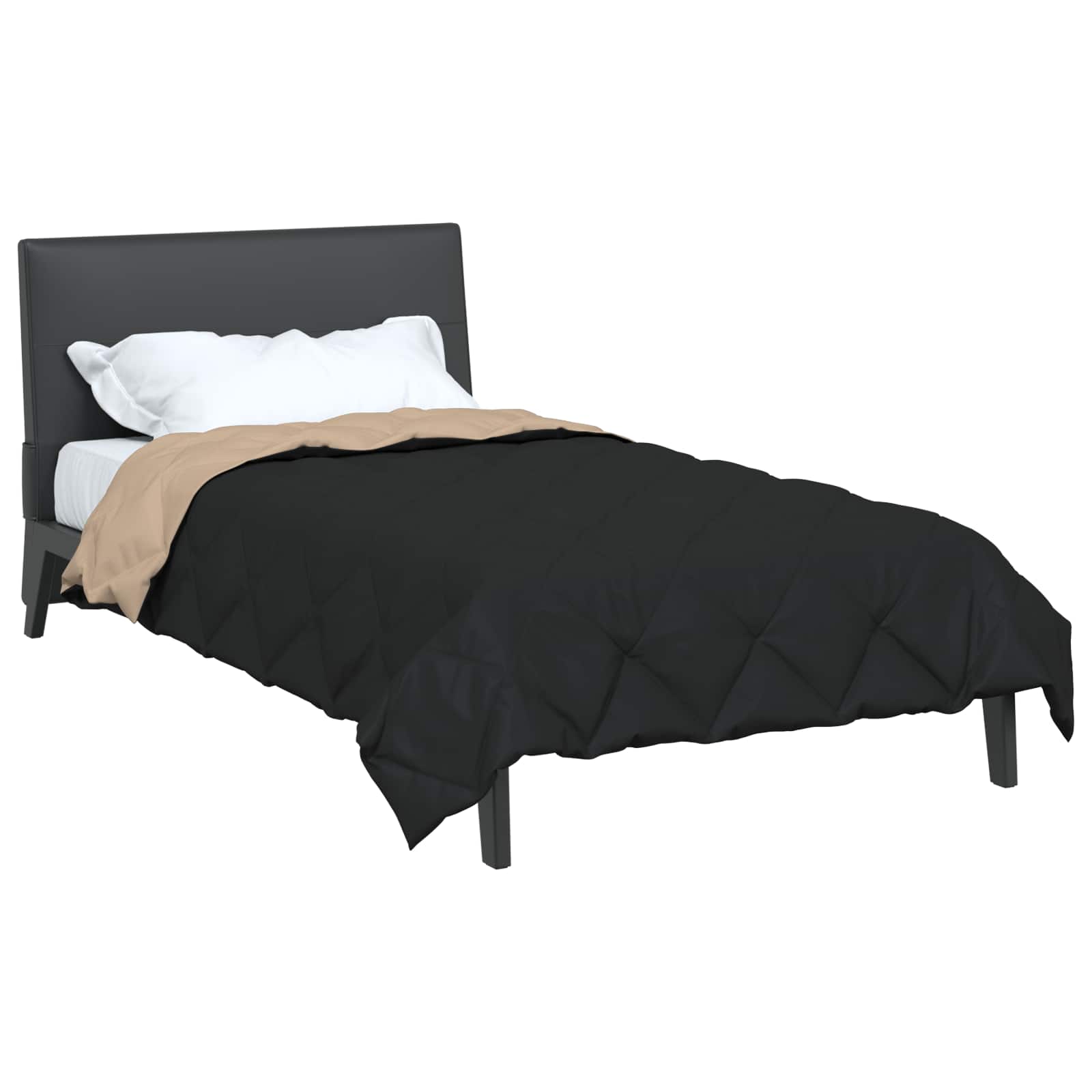 Sommerdecke 200 x 140 cm Sommer 200 gsm Schwarz und Taupe