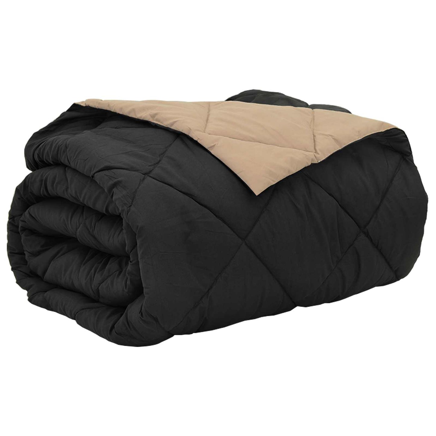 Sommerdecke 200 x 200 cm Sommer 200 gsm Schwarz und Taupe