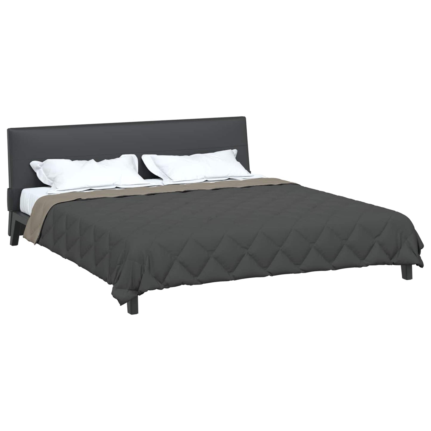 Sommerdecke 220 x 240 cm Sommer 200 gsm Hellgrau und Anthrazit