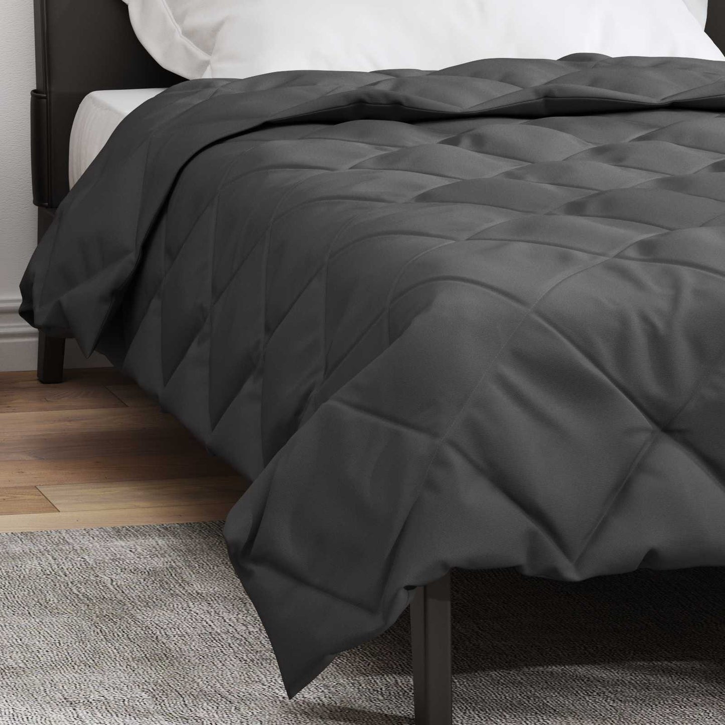 Ganzjahresbettdecke Anthrazit 135 x 200 cm Microfiber