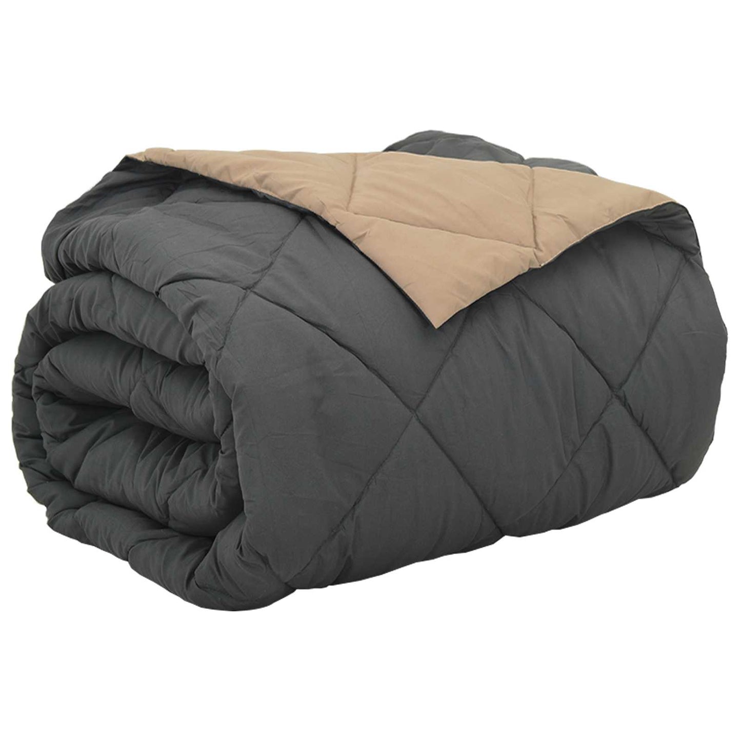 Ganzjahresbettdecke Anthrazit und Taupe 200 x 200 cm Microfiber