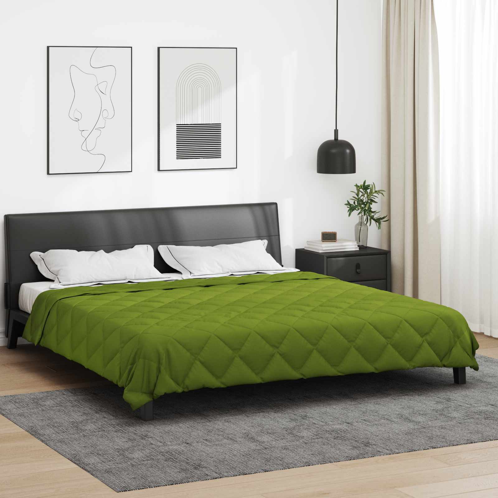 Ganzjahresbettdecke Grün 220 x 240 cm Microfiber