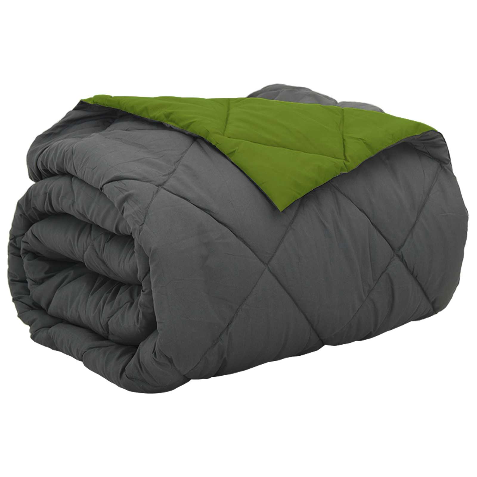 Ganzjahresbettdecke Grün und Anthrazit 200 x 200 cm Microfiber