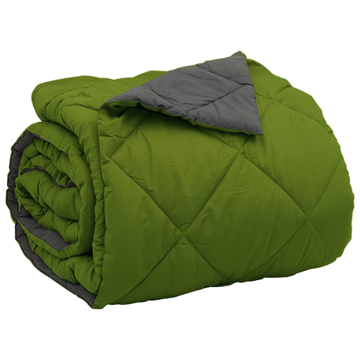 Ganzjahresbettdecke Grün und Anthrazit 200 x 200 cm Microfiber