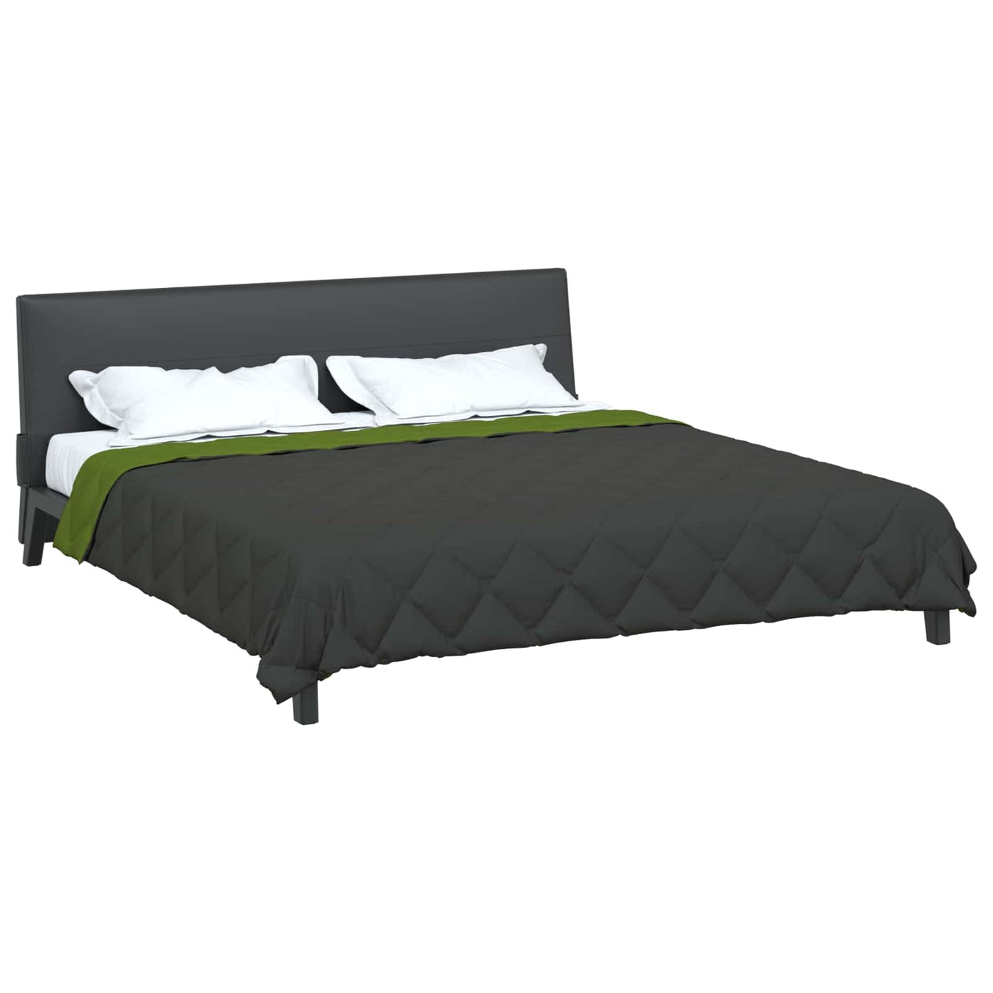 Ganzjahresbettdecke Grün und Anthrazit 220 x 240 cm Microfiber
