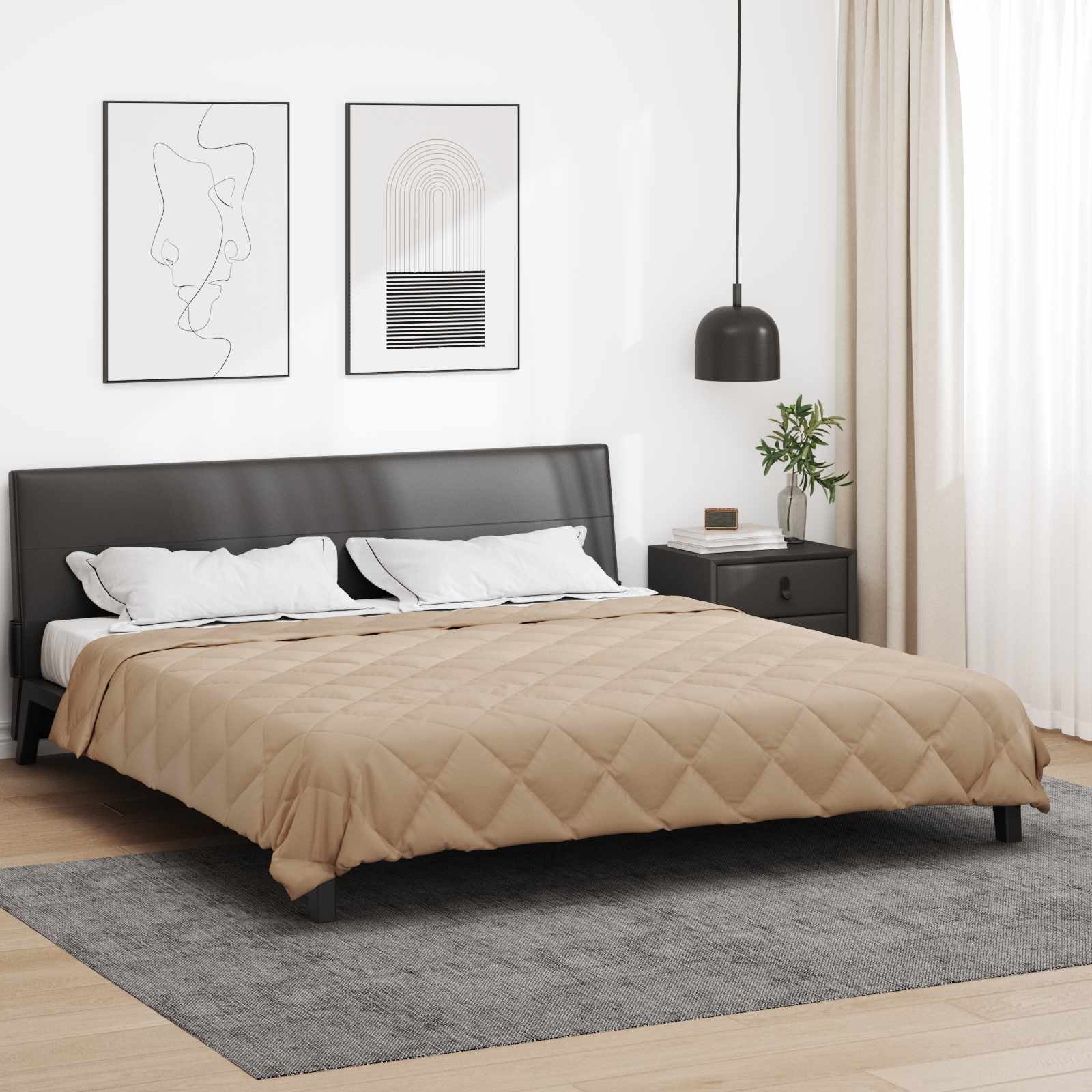Ganzjahresbettdecke 200 x 200 cm 300 g/m² Taupe