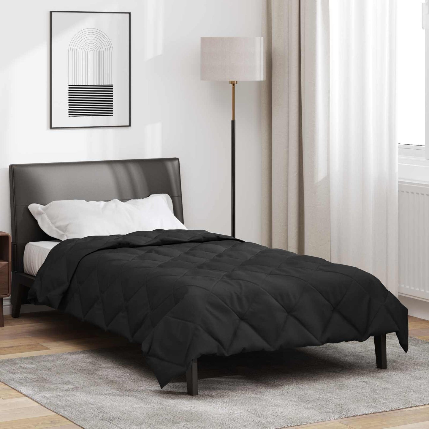 Ganzjahresbettdecke Schwarz 135 x 200 cm Microfiber