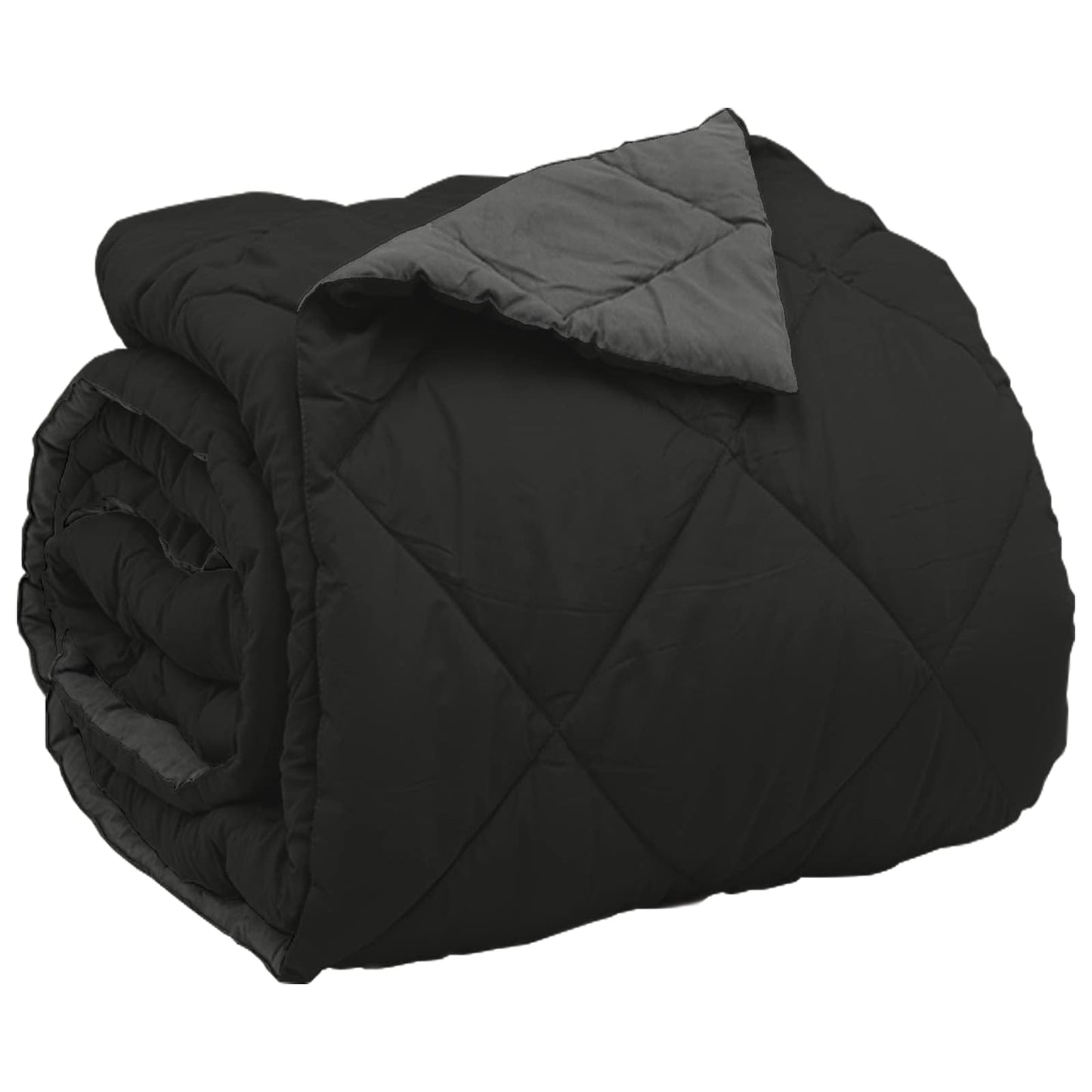 Ganzjahresbettdecke Schwarz und Anthrazit 220 x 240 cm