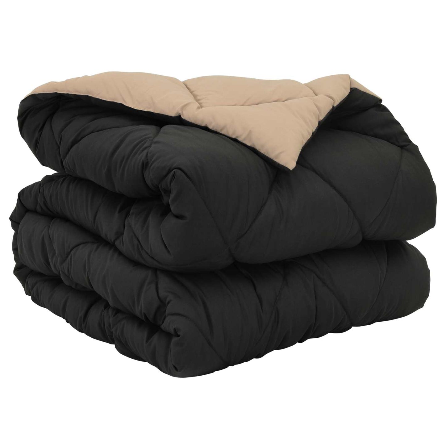 Ganzjahresbettdecke Schwarz und Taupe 135 x 200 cm Microfiber