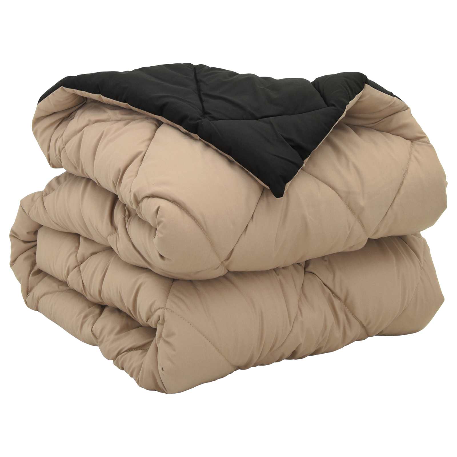 Ganzjahresbettdecke Schwarz und Taupe 135 x 200 cm Microfiber