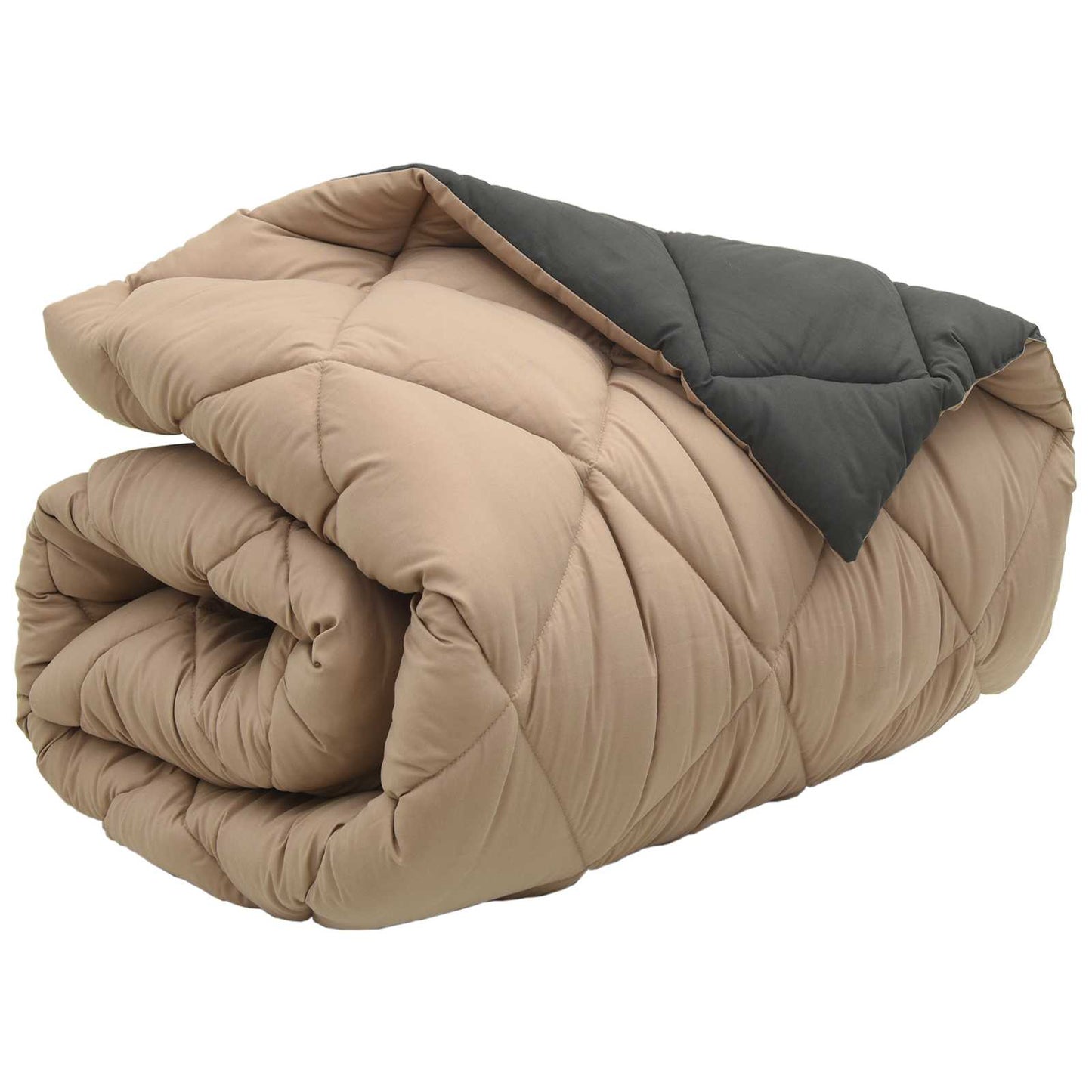 Winterbettdecke 140 x 200 cm 450 g/m² Anthrazit und Taupe