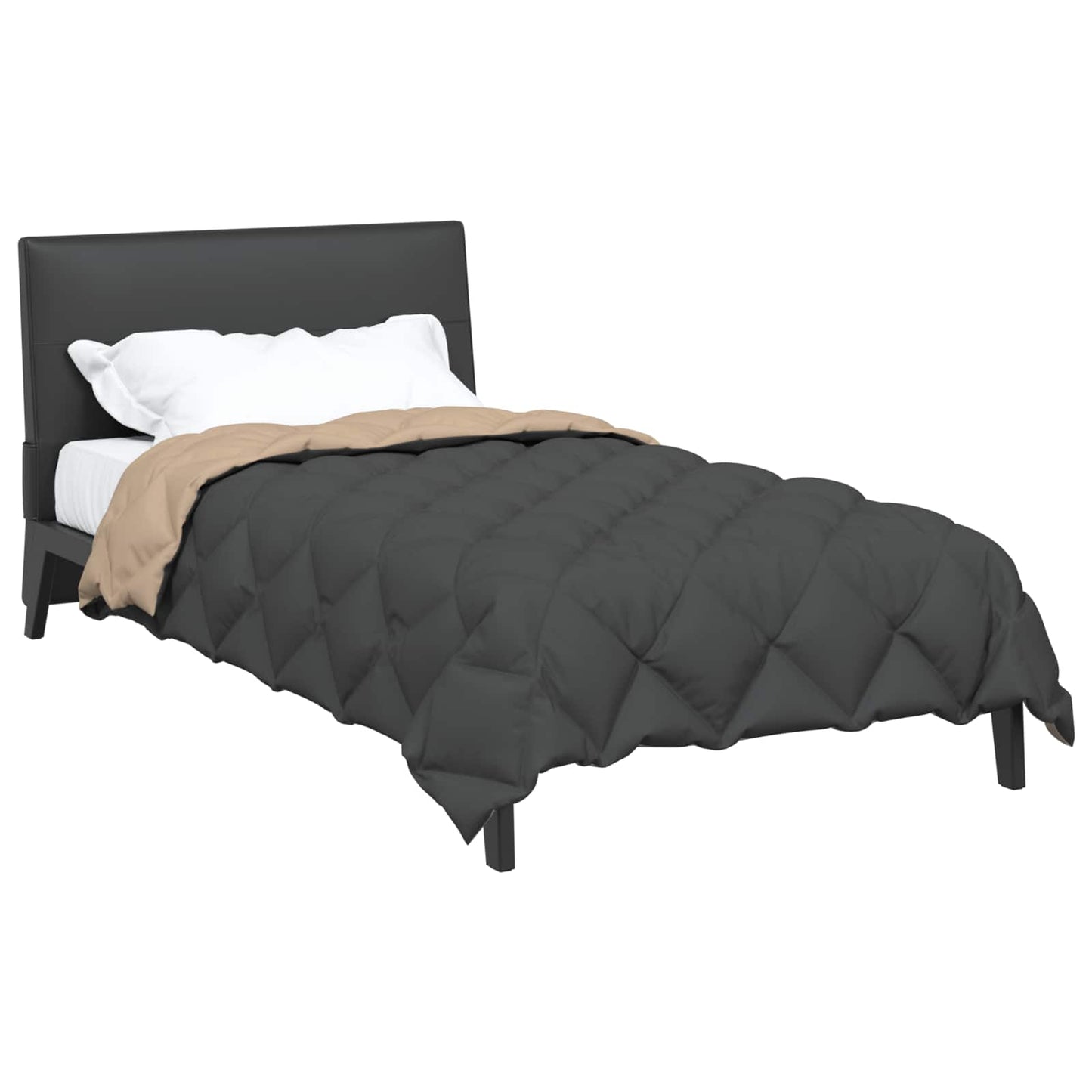 Winterbettdecke 140 x 200 cm 450 g/m² Anthrazit und Taupe