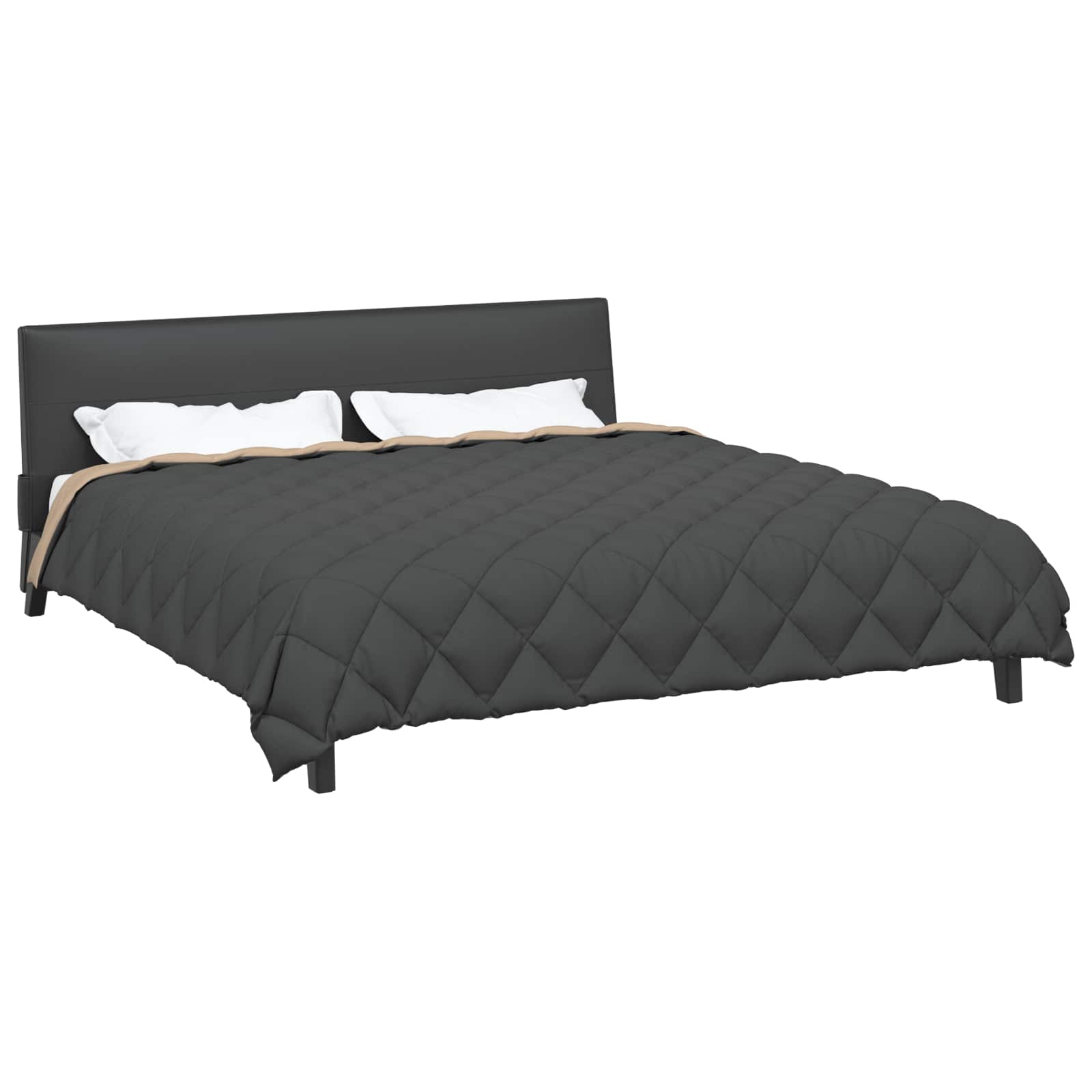 Winterbettdecke 200 x 200 cm 450 g/m² Anthrazit und Taupe