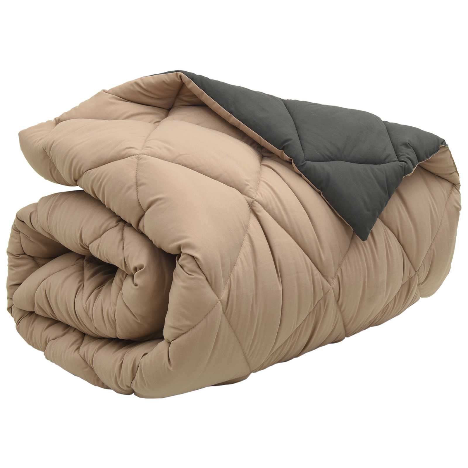 Winterbettdecke 155 x 220 cm 450 g/m² Anthrazit und Taupe