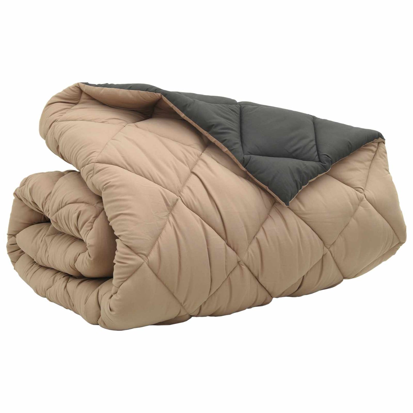 Winterbettdecke 220 x 240 cm 450 g/m² Anthrazit und Taupe