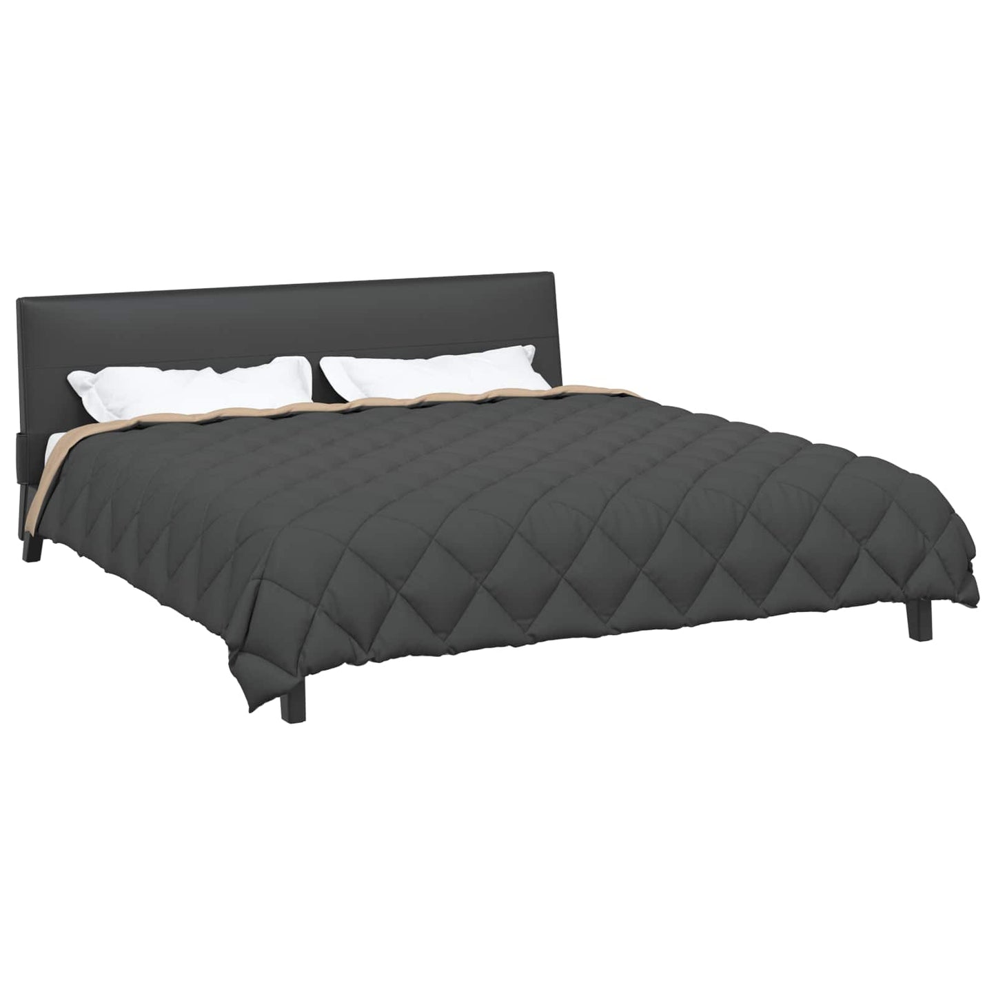 Winterbettdecke 220 x 240 cm 450 g/m² Anthrazit und Taupe