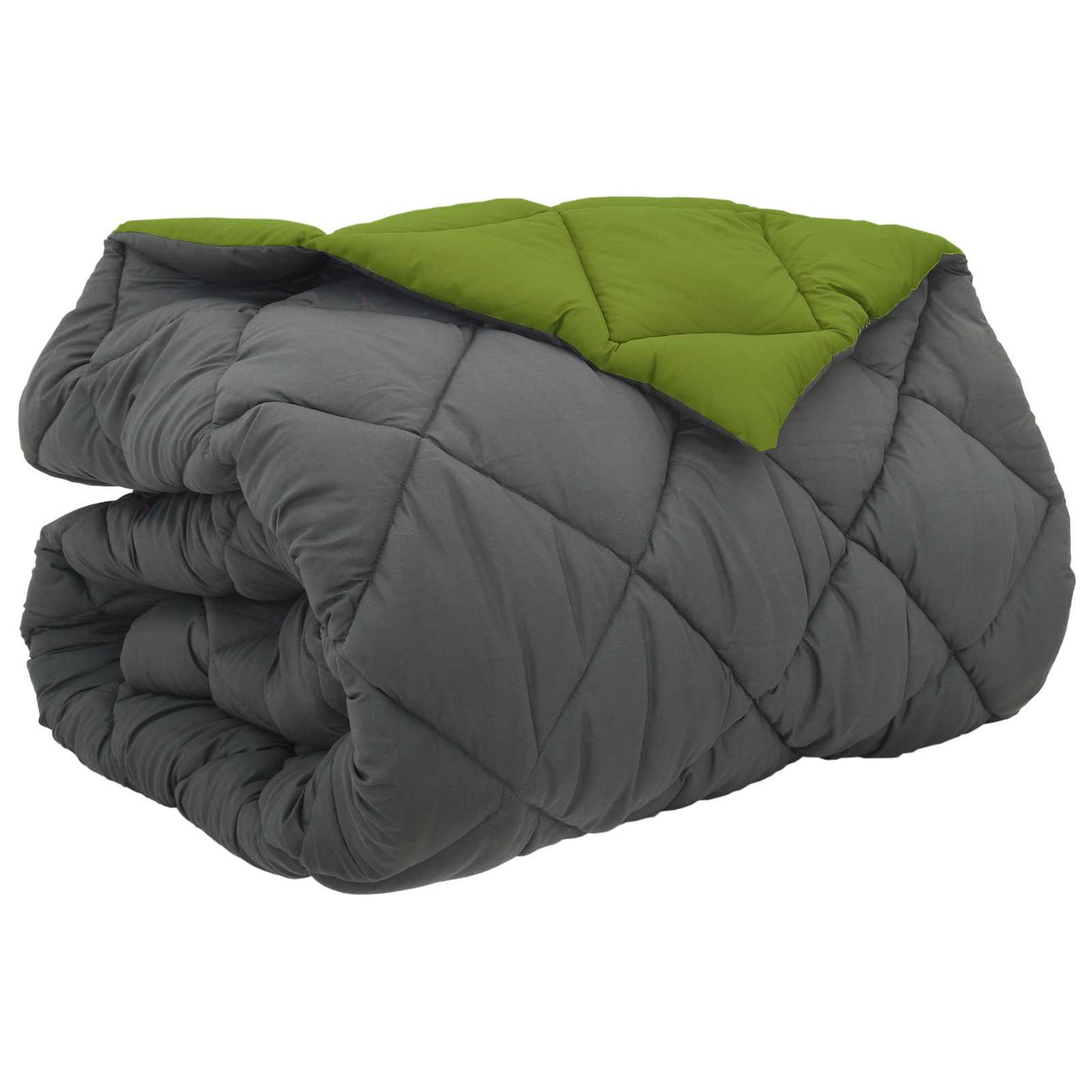 Winterbettdecke 200 x 200 cm 450 g/m² Grün und Anthrazit