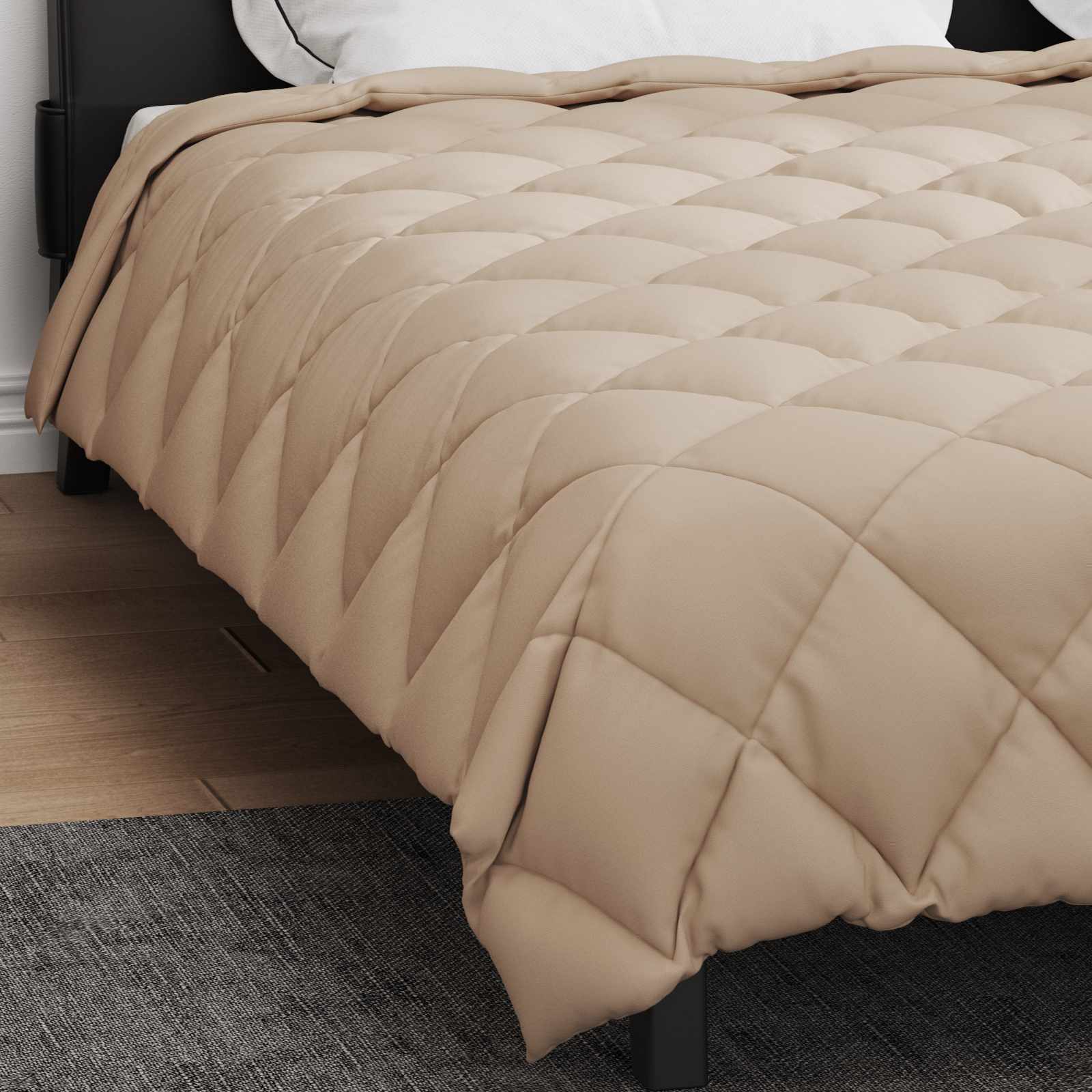 Winterbettdecke 200 x 200 cm 450 g/m² Taupe