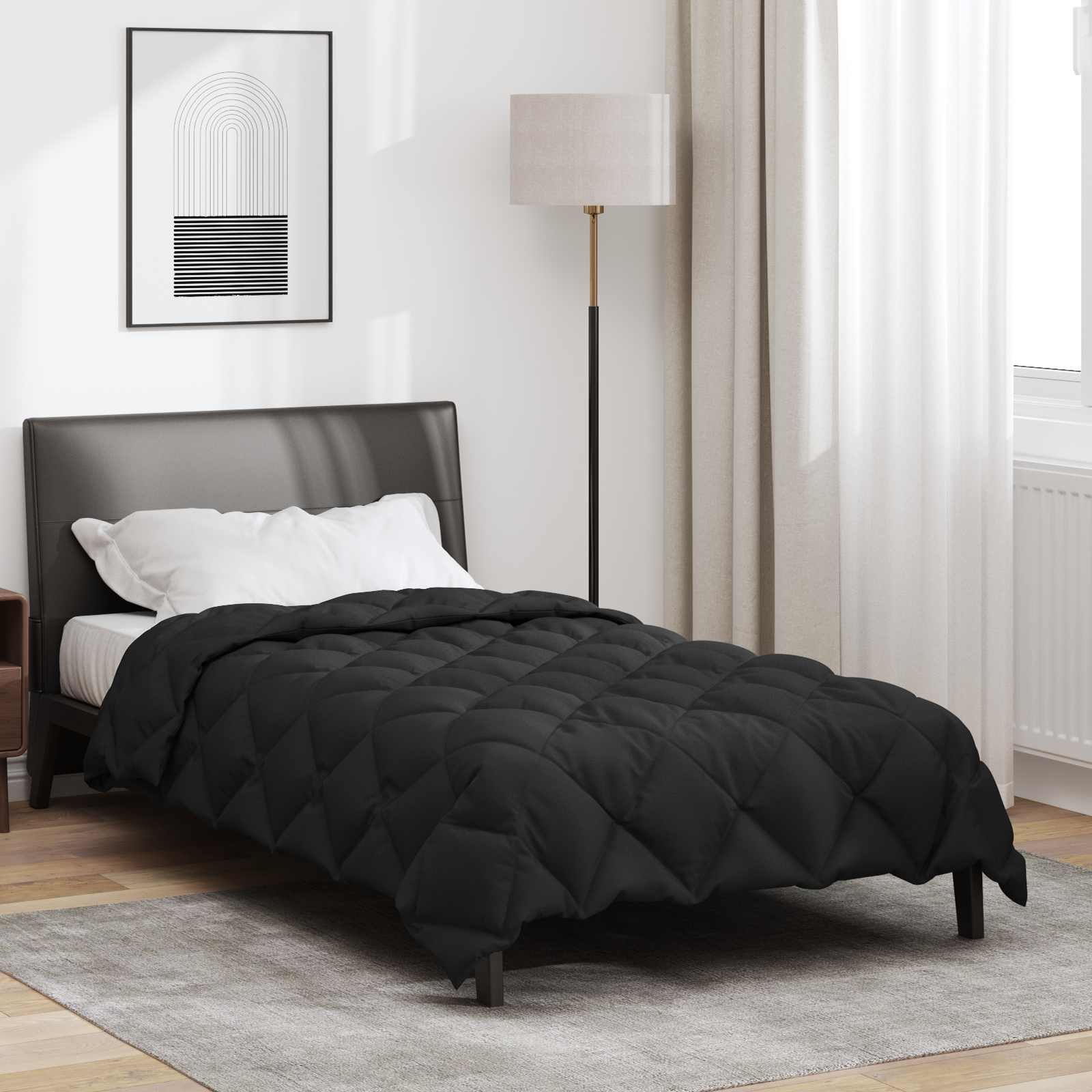 Winterbettdecke 155 x 220 cm 450 g/m² Schwarz